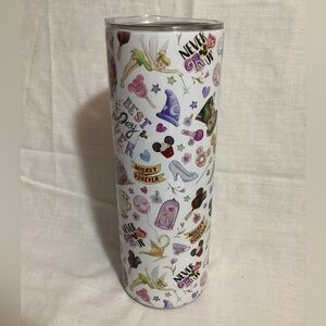 Disney Themed Skinny Stainless Tumbler Best Day Ever Tinker Bell Mickey More